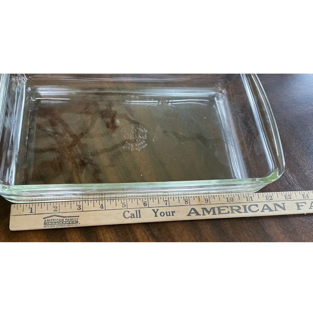 Pyrex Vintage Clear Glass Baking Dish Rectangular Casserole 12.5x8 232 Ovenware